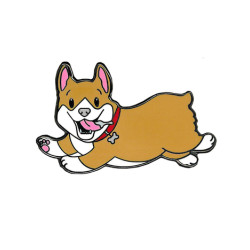 Corgi Enamel Pin 1.25"