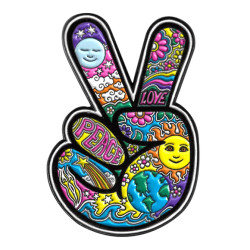 Dan Morris Peace Fingers Jumbo Enamel Pin 2"