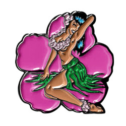 Hula Girl Enamel Pin 1.25"