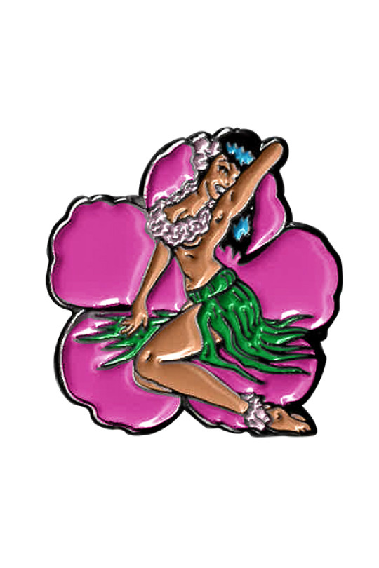 Hula Girl Enamel Pin 1.25"
