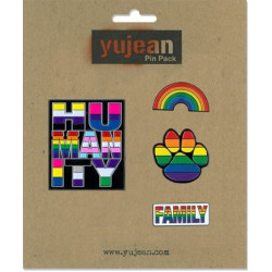LGBTQ Pride Themed Enamel Pins - Four Piece Set 2" , 1.25" , 1.25" 1.25"