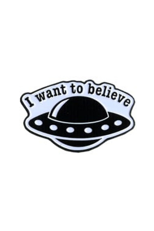 I Want To Believe UFO Enamel Pin  1.25"