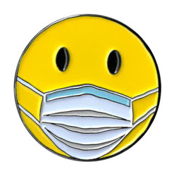 Masked Emoji Enamel Pin 1.25"