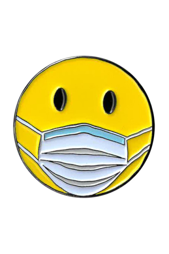 Masked Emoji Enamel Pin 1.25"
