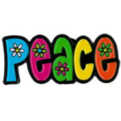 Peace Flowers Enamel Pin 1"