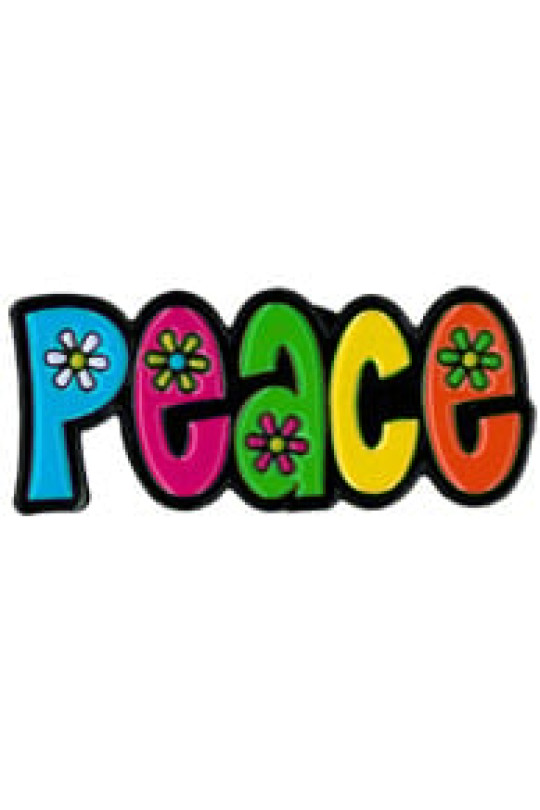 Peace Flowers Enamel Pin 1"