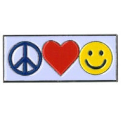 Peace Love Happiness Enamel Pin 1"