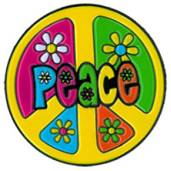 Peace Sign Flowers Enamel Pin 1"