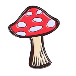 Red Mushroom  Enamel Pin 1.25"