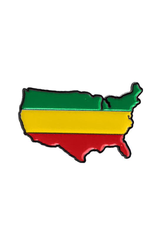 Rasta USA Enamel Pin 1.25"