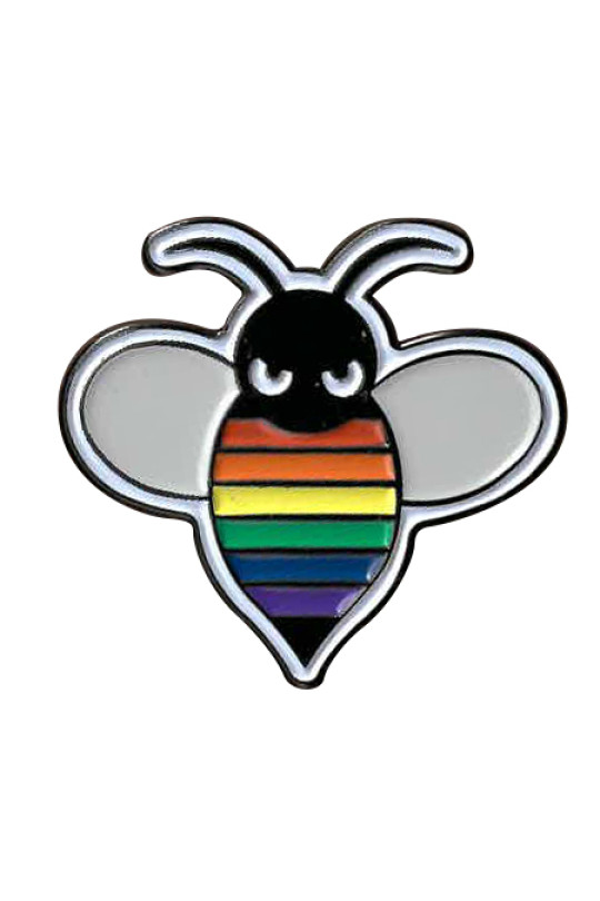 Rainbow Bee Enamel Pin 1.25"