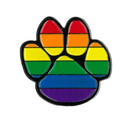 Rainbow Paw Print Enamel Pin 1.25"