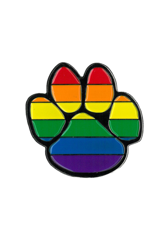 Rainbow Paw Print Enamel Pin 1.25"