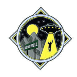 Roswell Alien UFO Jumbo Enamel Pin 2" Roswell Alien UFO Jumbo Enamel Pin 2"