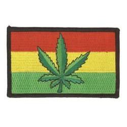 Rasta Flag Leaf Patch 4"