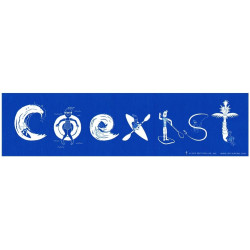 Zest For Life Coexist Beach Sports Large Bumper Sticker 11.5"