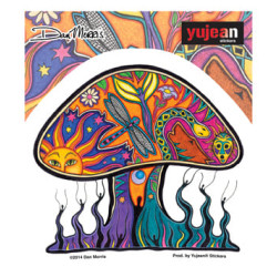 Dan Morris Dragonfly Mushroom Sticker 4"