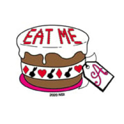 Alice In Wonderland Eat Me Mini Sticker 1.5" Alice In Wonderland Eat Me Mini Sticker 1.5"