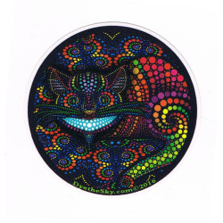 Cheshire Cat Mini Circle Sticker 2.5"