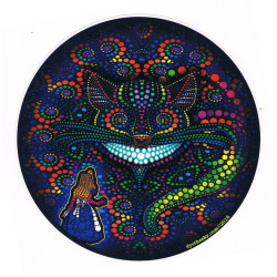 Cheshire Cat Circle Sticker 5.5"