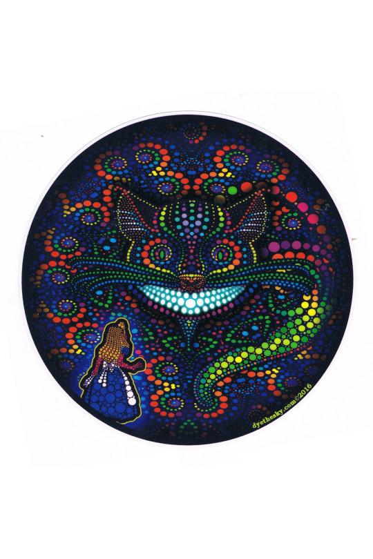 Cheshire Cat Circle Sticker 5.5"