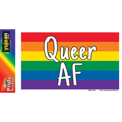 Queer AF Rainbow Sticker 5.25" Queer AF Rainbow Sticker 5.25"
