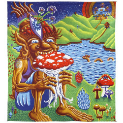 3D Shroom Muncher Tapestry 85x100 - Artwork by Chris Dyer
