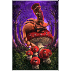 Cheshire Cat Alice In Wonderland Heady Art Print Mini Tapestry 30x45 - Artwork by Richard Biffle
