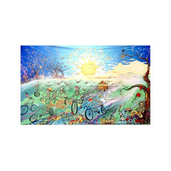 Skeletons On Bikes Heady Art Print Mini Tapestry 30x45 - Artwork by Mike DuBois