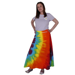 Tie Dyed Wrap Skirt Rainbow Spiral