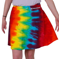 Tie Dyed Short Wrap Skirt Rainbow Spiral