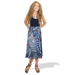 Twilight Daydream Wrap Skirt with Zip Pocket
