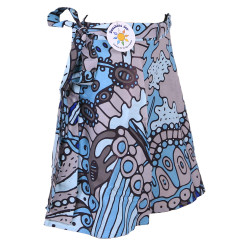 Twilight Daydream Short Wrap Skirt with Zip Pocket
