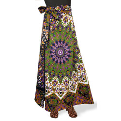 Purple Star Wrap Skirt with Zip Pocket