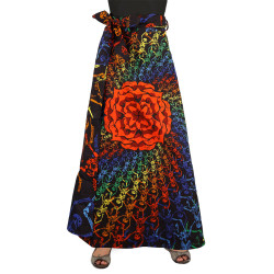 Dancing Skeletons Wrap Skirt with Zip Pocket