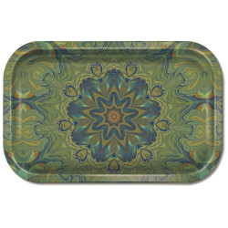 Green Mandala Large Rolling Tray