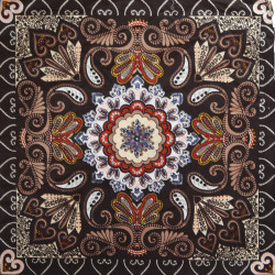 Black & Gold Paisley Bandana 22x22