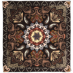 Black & Brown Paisley Bandana 22x22
