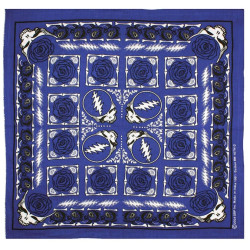 Grateful Dead SYF & Roses Bandana Blue 22x22
