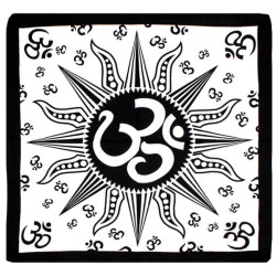 Om Sun Bandana Black 22x22
