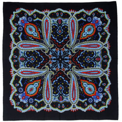Paisley Bandana Electric Blue 22x22