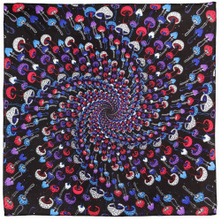 3D Glow In The Dark Magic Mushroom Spiral Bandana 22x22