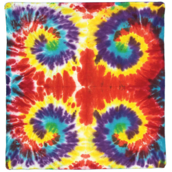 Multi Spiral Tie-dyed Bandana 22x22