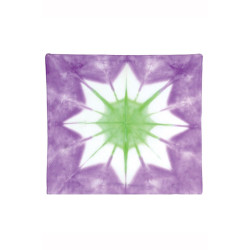Green Purple Star Tie-dyed Bandana 22x22