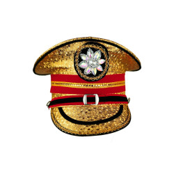 Metallic Gold Marching Band Hat - SIZE XL ONLY *CLEARANCE*