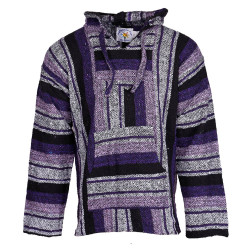 Baja Joy Pull Over Hoodie Purple Stripes