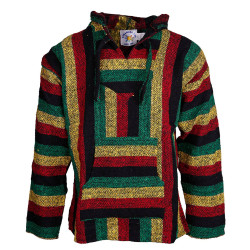 Baja Joy Pull Over Hoodie Rasta Stripe