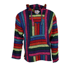 Baja Joy Pull Over Hoodie Neon Rainbow