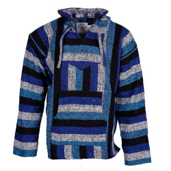 Baja Joy Pull Over Hoodie Royal Blue Stripe