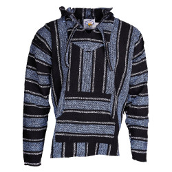 Baja Joy Pull Over Hoodie Light Blue Stripe Stripe